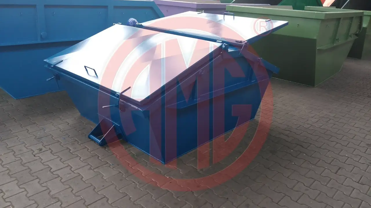 3 cbm symmetrisch mit Stahldeckel einfach Kipplager