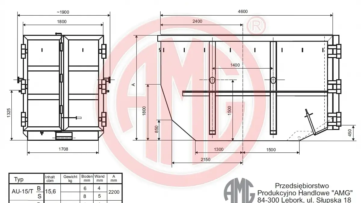 Grafik Nummer 3, Produktname: 20 cbm asymmetrisch mit Doppelflügeltür