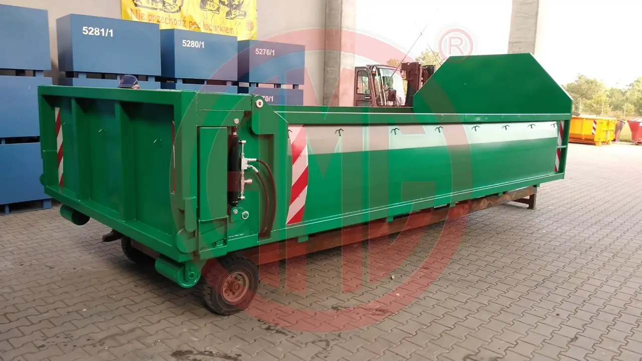 10 m3 | L: 5.5 spantenlos Abrollcontainer.mit hydrl. Pendelklappe