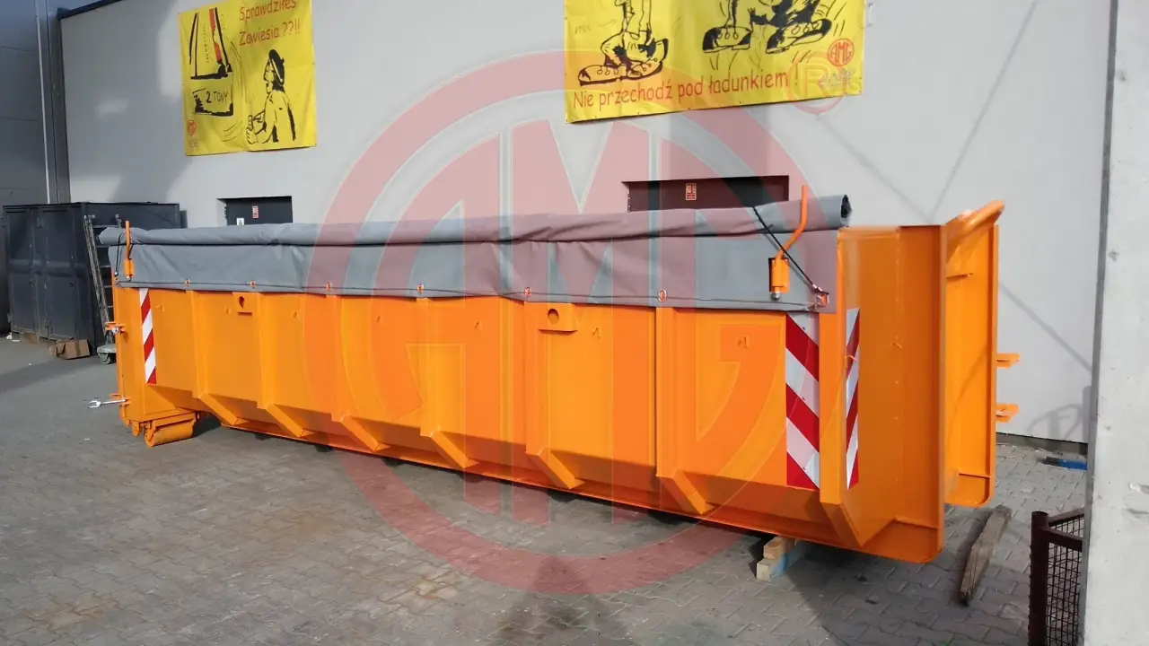 Grafik Nummer 3, Produktname: 16 m3 | L: 5.5 Abrollcontainer mit Pendelklappe und Rollplane