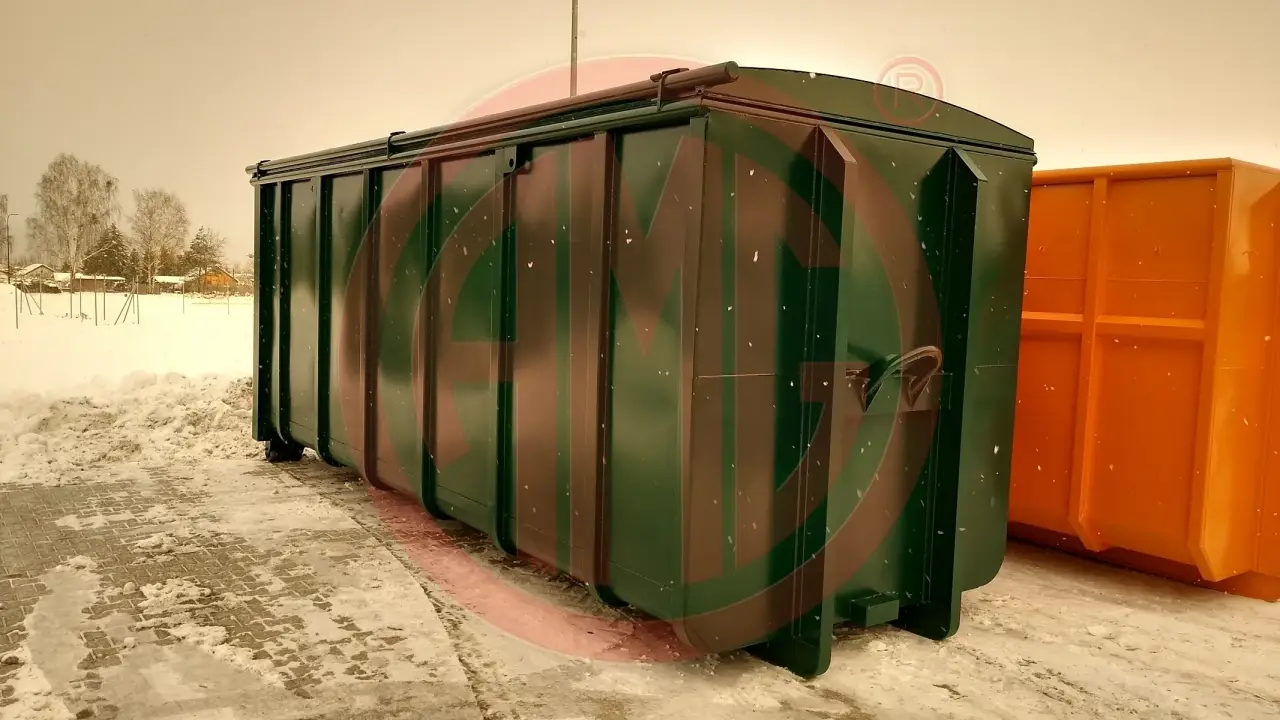 37 m3 | L:6.5 mit Stahldeckel ohne Winde feste Wand