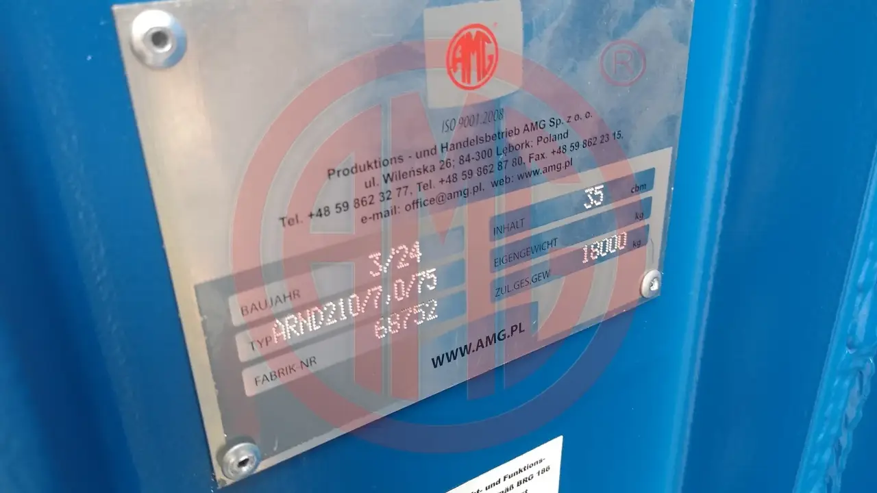 35 m3 Abrollmulde Klappdeckel Boden 4mm