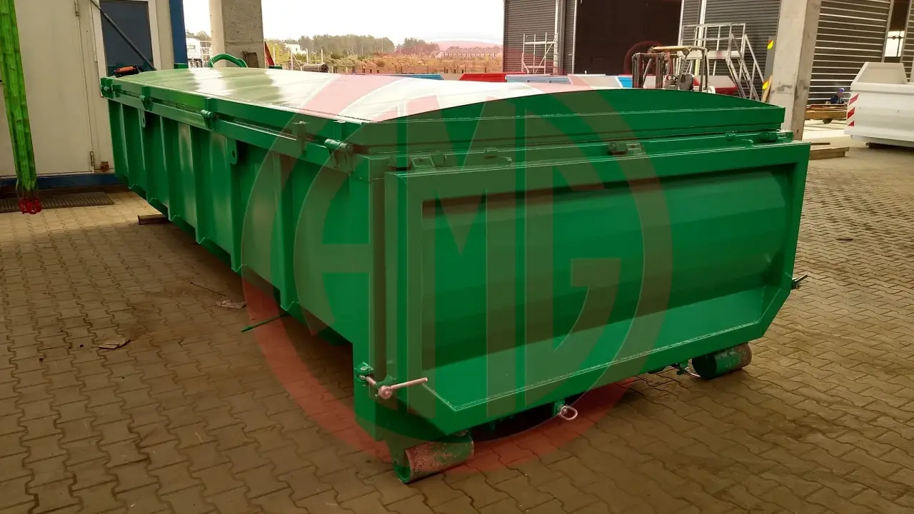 Grafik Nummer 4, Produktname: 13  m3 Abrollcontainer mit Windendeckel und Pendelklappe